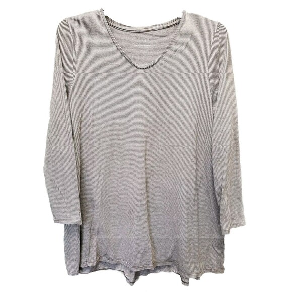 Pure Jill J Jill Cotton Blend Pinstriped Shirred Back Tunic Size XL - Picture 1 of 6